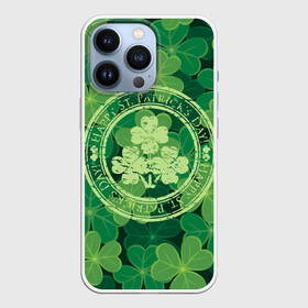 Чехол для iPhone 13 Pro с принтом Ireland, Happy St. Patricks Day в Ухте,  |  | background | clover | four | green | happy st. patricks day | holiday | ireland | leaf | petal | plant | print | зеленый | ирландия | клевер | лепесток | лист | печать | праздник | растение | счастливого святого патрика | фон | четыре