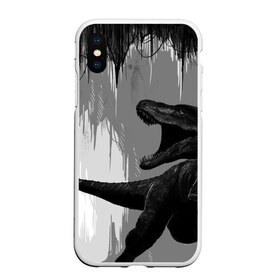 Чехол для iPhone XS Max матовый с принтом Пещера динозавра в Ухте, Силикон | Область печати: задняя сторона чехла, без боковых панелей | animal | beast | dino | rage | roar | динозавр | животное | зверь | земля | пещера | рык | эра | ярость