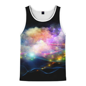 Мужская майка 3D с принтом Цветной узор 6 в Ухте, 100% полиэстер | круглая горловина, приталенный силуэт, длина до линии бедра. Пройма и горловина окантованы тонкой бейкой | Тематика изображения на принте: дым | текстура | узор | цветной | черный