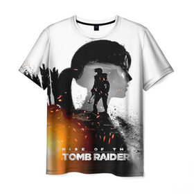 Мужская футболка 3D с принтом Rise of the Tomb Raider 1 в Ухте, 100% полиэфир | прямой крой, круглый вырез горловины, длина до линии бедер | rise of the tomb raider | tomb raider | восхождение расхитительницы гробниц | расхитительница гробниц