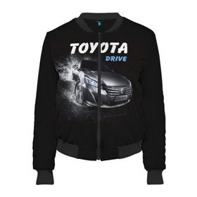 Женский бомбер 3D с принтом Toyota Drive в Ухте, 100% полиэстер | застегивается на молнию, по бокам два кармана без застежек, мягкие манжеты, по низу бомбера и на воротнике — эластичная резинка | crown | toyota | авто | автомобиль | краун | машина | тачка | тойота