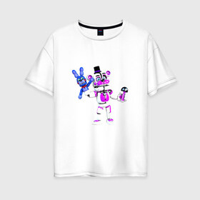 Женская футболка хлопок Oversize с принтом Funtime Freddy в Ухте, 100% хлопок | свободный крой, круглый ворот, спущенный рукав, длина до линии бедер
 | five nights at freddys: sister location
