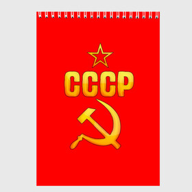 Скетчбук с принтом СССР в Ухте, 100% бумага
 | 48 листов, плотность листов — 100 г/м2, плотность картонной обложки — 250 г/м2. Листы скреплены сверху удобной пружинной спиралью | 9 мая | день победы | победа | праздник | россия | ссср