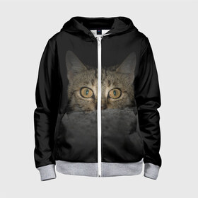 Детская толстовка 3D на молнии с принтом Котик в Ухте, 100% полиэстер |  манжеты и пояс оформлены широкой мягкой резинкой, двухслойный капюшон со шнурком для регулировки, спереди карманы и застежка-молния
 | животные | кот | котенок | котик | кошка