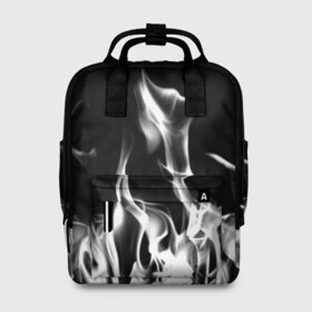Женский рюкзак 3D с принтом Огонь в Ухте, 100% полиэстер | лямки с регулируемой длиной, сверху ручки, чтобы рюкзак нести как сумку. Основное отделение закрывается на молнию, как и внешний карман. Внутри два дополнительных кармана, один из которых закрывается на молнию. По бокам два дополнительных кармашка, куда поместится маленькая бутылочка
 | монохромный | пламя