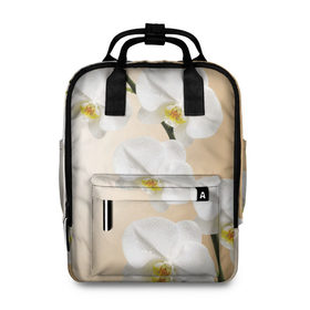 Женский рюкзак 3D с принтом Orhid в Ухте, 100% полиэстер | лямки с регулируемой длиной, сверху ручки, чтобы рюкзак нести как сумку. Основное отделение закрывается на молнию, как и внешний карман. Внутри два дополнительных кармана, один из которых закрывается на молнию. По бокам два дополнительных кармашка, куда поместится маленькая бутылочка
 | девушки | красота | орхидея | прелесть | цветы