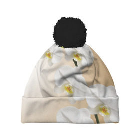 Шапка 3D c помпоном с принтом Orhid в Ухте, 100% полиэстер | универсальный размер, печать по всей поверхности изделия | девушки | красота | орхидея | прелесть | цветы