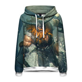 Мужская толстовка 3D с принтом Olaf в Ухте, 100% полиэстер | двухслойный капюшон со шнурком для регулировки, мягкие манжеты на рукавах и по низу толстовки, спереди карман-кенгуру с мягким внутренним слоем. | league of legends | lol | olaf | viking | викинг | лига легенд | лол | олаф