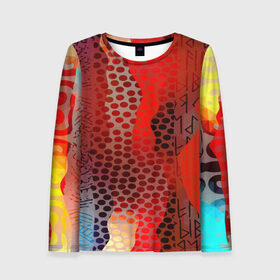 Женский лонгслив 3D Кельтика: в Ухте, 100% полиэстер | длинные рукава, круглый вырез горловины, полуприлегающий силуэт | celtic princess | circle | flowers | girl | девушка | диадема | камни | кельтика | плющ | растения | рыжая | узоры | цветы