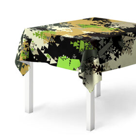 Скатерть 3D с принтом Камуфляж в Ухте, 100% полиэстер (ткань не мнется и не растягивается) | Размер: 150*150 см | треугольники