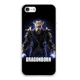 Чехол для iPhone 5/5S матовый Dragonborn: в Ухте, Силикон | Область печати: задняя сторона чехла, без боковых панелей | game | the elder scrolls v: skyrim | драконорожденный | игра | игрок