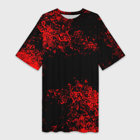 Платье-футболка 3D Капли красок: в Ухте,  |  | брызки | красный | черный