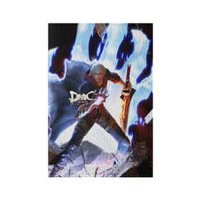 Обложка для паспорта матовая кожа с принтом Devil May Cry в Ухте, натуральная матовая кожа | размер 19,3 х 13,7 см; прозрачные пластиковые крепления | devil | данте | дьявол | слэшер