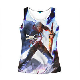 Женская майка 3D с принтом Devil May Cry в Ухте, 100% полиэстер | круглая горловина, прямой силуэт, длина до линии бедра | devil | данте | дьявол | слэшер