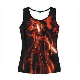 Женская майка 3D с принтом Devil May Cry в Ухте, 100% полиэстер | круглая горловина, прямой силуэт, длина до линии бедра | devil | данте | дьявол | слэшер