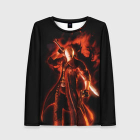 Женский лонгслив 3D с принтом Devil May Cry в Ухте, 100% полиэстер | длинные рукава, круглый вырез горловины, полуприлегающий силуэт | devil | данте | дьявол | слэшер