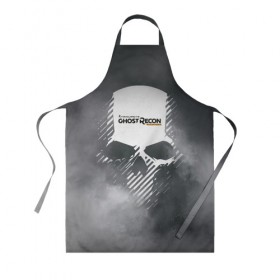 Фартук 3D с принтом Ghost Recon в Ухте, 100% полиэстер | общий размер — 65 х 85 см, ширина нагрудника — 26 см, горловина — 53 см, длина завязок — 54 см, общий обхват в поясе — 173 см. Принт на завязках и на горловине наносится с двух сторон, на основной части фартука — только с внешней стороны | tom clancy’s | череп