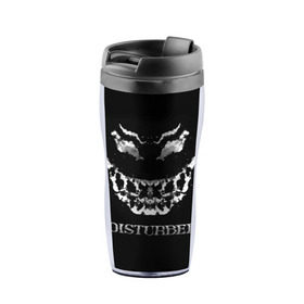 Термокружка-непроливайка с принтом Disturbed 5 в Ухте, внутренняя часть — пищевой пластик, наружная часть — прозрачный пластик, между ними — полиграфическая вставка с рисунком | объем — 350 мл, герметичная крышка | disturbed | donegan | draiman | moyer | wengren | венгрен | дистурбед | дониган | дрейман | мойер | хард рок