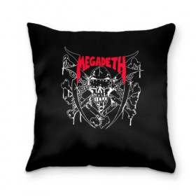 Подушка 3D с принтом Megadeth в Ухте, наволочка – 100% полиэстер, наполнитель – холлофайбер (легкий наполнитель, не вызывает аллергию). | состоит из подушки и наволочки. Наволочка на молнии, легко снимается для стирки | dave | megadeth | metal | mustaine | rattlehead | rock | thrash | vic | дейв | мастейн | мегадет | метал | рок | треш