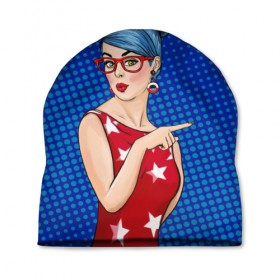 Шапка 3D Pop Art Girl: в Ухте, 100% полиэстер | универсальный размер, печать по всей поверхности изделия | retro | арт | винтаж | девушка | искусство | поп | ретро