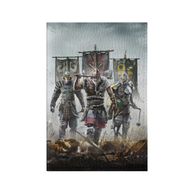 Обложка для паспорта матовая кожа с принтом For Honor в Ухте, натуральная матовая кожа | размер 19,3 х 13,7 см; прозрачные пластиковые крепления | for honor | боевые топоры | воители | доспехи | мечи | трое 3 | шлем