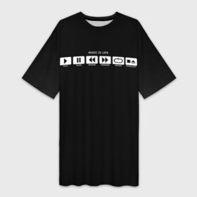 Платье-футболка 3D с принтом Music is Life в Ухте,  |  | rock | гитара | музыка | рок