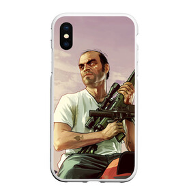 Чехол для iPhone XS Max матовый с принтом GTA 5 в Ухте, Силикон | Область печати: задняя сторона чехла, без боковых панелей | gta 5 | автоматы | игры | мужчины | трое 3