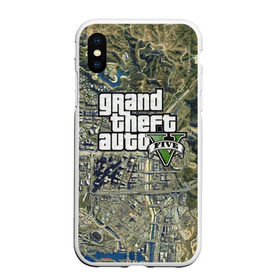 Чехол для iPhone XS Max матовый с принтом GTA 5 в Ухте, Силикон | Область печати: задняя сторона чехла, без боковых панелей | auto | grand | gta | theft | гта | карта