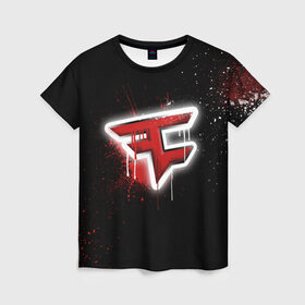 Женская футболка 3D с принтом cs:go - Faze clan (Black collection) в Ухте, 100% полиэфир ( синтетическое хлопкоподобное полотно) | прямой крой, круглый вырез горловины, длина до линии бедер | black | clan | csgo | faze | ксго | фейз