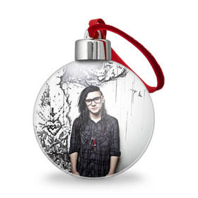 Ёлочный шар с принтом Скрилс в Ухте, Пластик | Диаметр: 77 мм | skrillex | скрилекс