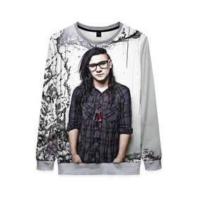 Женский свитшот 3D с принтом Скрилс в Ухте, 100% полиэстер с мягким внутренним слоем | круглый вырез горловины, мягкая резинка на манжетах и поясе, свободная посадка по фигуре | skrillex | скрилекс