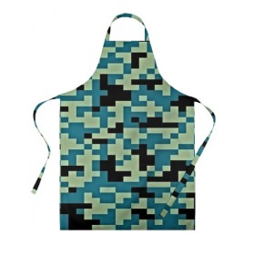 Фартук 3D с принтом Пиксели в Ухте, 100% полиэстер | общий размер — 65 х 85 см, ширина нагрудника — 26 см, горловина — 53 см, длина завязок — 54 см, общий обхват в поясе — 173 см. Принт на завязках и на горловине наносится с двух сторон, на основной части фартука — только с внешней стороны | 