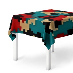 Скатерть 3D с принтом Camouflage в Ухте, 100% полиэстер (ткань не мнется и не растягивается) | Размер: 150*150 см | камуфляж | пиксельный | разноцветный