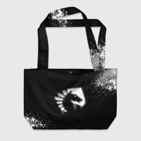 Пляжная сумка 3D с принтом cs:go - Liquid team (Black collection) в Ухте, 100% полиэстер | застегивается на металлическую кнопку; внутренний карман застегивается на молнию. Стенки укреплены специальным мягким материалом, чтобы защитить содержимое от несильных ударов
 | cs | csgo | liquid | го | кс | ликвид