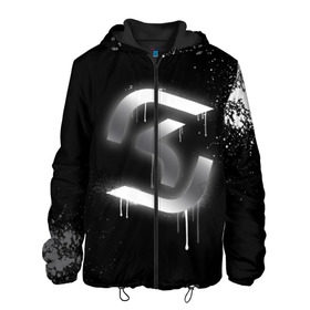 Мужская куртка 3D с принтом cs:go - SK Gaming (Black collection) в Ухте, ткань верха — 100% полиэстер, подклад — флис | прямой крой, подол и капюшон оформлены резинкой с фиксаторами, два кармана без застежек по бокам, один большой потайной карман на груди. Карман на груди застегивается на липучку | Тематика изображения на принте: cs | csgo | sk | го | кс | ск