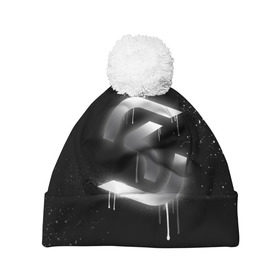 Шапка 3D c помпоном с принтом cs:go - SK Gaming (Black collection) в Ухте, 100% полиэстер | универсальный размер, печать по всей поверхности изделия | Тематика изображения на принте: cs | csgo | sk | го | кс | ск