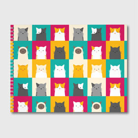 Альбом для рисования с принтом Котейки 3 в Ухте, 100% бумага
 | матовая бумага, плотность 200 мг. | котейки | коты | кошки