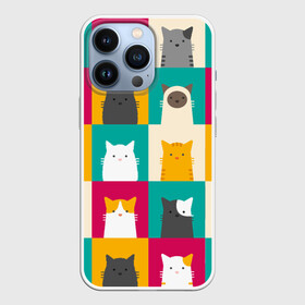 Чехол для iPhone 13 Pro с принтом Котейки 3 в Ухте,  |  | котейки | коты | кошки