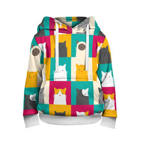 Детская толстовка 3D с принтом Котейки 3 в Ухте, 100% полиэстер | двухслойный капюшон со шнурком для регулировки, мягкие манжеты на рукавах и по низу толстовки, спереди карман-кенгуру с мягким внутренним слоем | котейки | коты | кошки