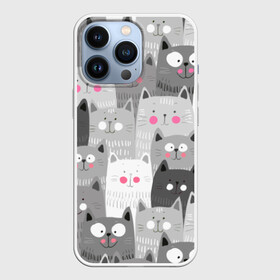 Чехол для iPhone 13 Pro с принтом Котейки 2 в Ухте,  |  | котейки | коты | кошки