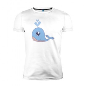 Мужская футболка премиум с принтом Влюблённый китёнок в Ухте, 92% хлопок, 8% лайкра | приталенный силуэт, круглый вырез ворота, длина до линии бедра, короткий рукав | 