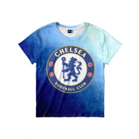 Детская футболка 3D с принтом Челси в Ухте, 100% гипоаллергенный полиэфир | прямой крой, круглый вырез горловины, длина до линии бедер, чуть спущенное плечо, ткань немного тянется | Тематика изображения на принте: 