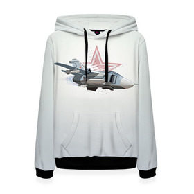 Женская толстовка 3D с принтом Су-24 в Ухте, 100% полиэстер  | двухслойный капюшон со шнурком для регулировки, мягкие манжеты на рукавах и по низу толстовки, спереди карман-кенгуру с мягким внутренним слоем. | авиация