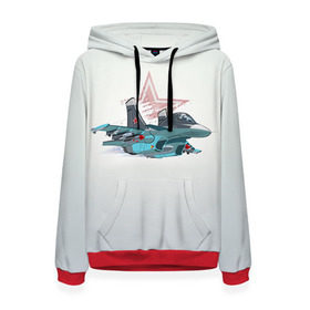 Женская толстовка 3D с принтом Су-34 в Ухте, 100% полиэстер  | двухслойный капюшон со шнурком для регулировки, мягкие манжеты на рукавах и по низу толстовки, спереди карман-кенгуру с мягким внутренним слоем. | авиация