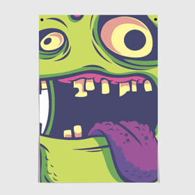 Постер с принтом Мороженное Зомби в Ухте, 100% бумага
 | бумага, плотность 150 мг. Матовая, но за счет высокого коэффициента гладкости имеет небольшой блеск и дает на свету блики, но в отличии от глянцевой бумаги не покрыта лаком | 