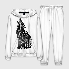 Мужской костюм 3D с принтом Wolves Dont Lose Sleep в Ухте, 100% полиэстер | Манжеты и пояс оформлены тканевой резинкой, двухслойный капюшон со шнурком для регулировки, карманы спереди | animal | beast | moon | night | rage | roar | wolf | вой | волк | волчица | животное | зверь | луна | ночь | рык | ярость