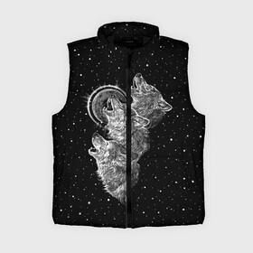 Женский жилет утепленный 3D с принтом Волчий вой в Ухте,  |  | animal | beast | moon | music | nature | night | rage | roar | star | wolf | вой | волк | волчица | животное | звезды | зверь | луна | мелодия | ночь | природа | рык | хищник | ярость