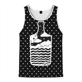 Мужская майка 3D с принтом Эликсир природы в Ухте, 100% полиэстер | круглая горловина, приталенный силуэт, длина до линии бедра. Пройма и горловина окантованы тонкой бейкой | beach | bottle | drink | elixir | nature | ocean | sea | sky | бутылка | коктейль | море | напиток | небо | океан | песок | пляж | природа | эликсир