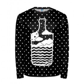 Мужской лонгслив 3D с принтом Эликсир природы в Ухте, 100% полиэстер | длинные рукава, круглый вырез горловины, полуприлегающий силуэт | beach | bottle | drink | elixir | nature | ocean | sea | sky | бутылка | коктейль | море | напиток | небо | океан | песок | пляж | природа | эликсир