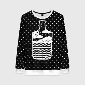 Женский свитшот 3D с принтом Эликсир природы в Ухте, 100% полиэстер с мягким внутренним слоем | круглый вырез горловины, мягкая резинка на манжетах и поясе, свободная посадка по фигуре | beach | bottle | drink | elixir | nature | ocean | sea | sky | бутылка | коктейль | море | напиток | небо | океан | песок | пляж | природа | эликсир